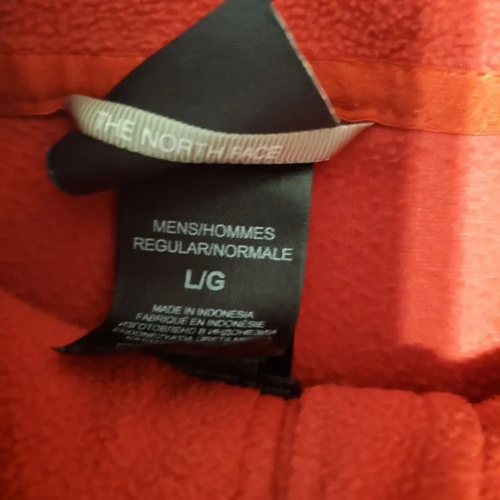 The North Face Sweater Mens Large Red Outdoors Full Zip Fleece Sweatshirt | EUC